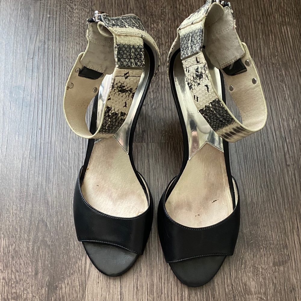 Michael Kors Snakeskin Open Toe Heels
-Ankle Strap